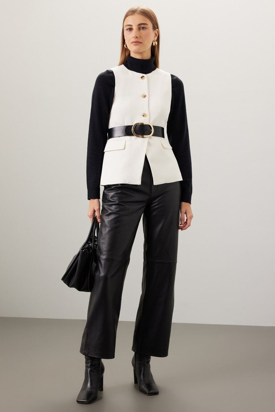 Veda Womens Leather Pants Black Size 8